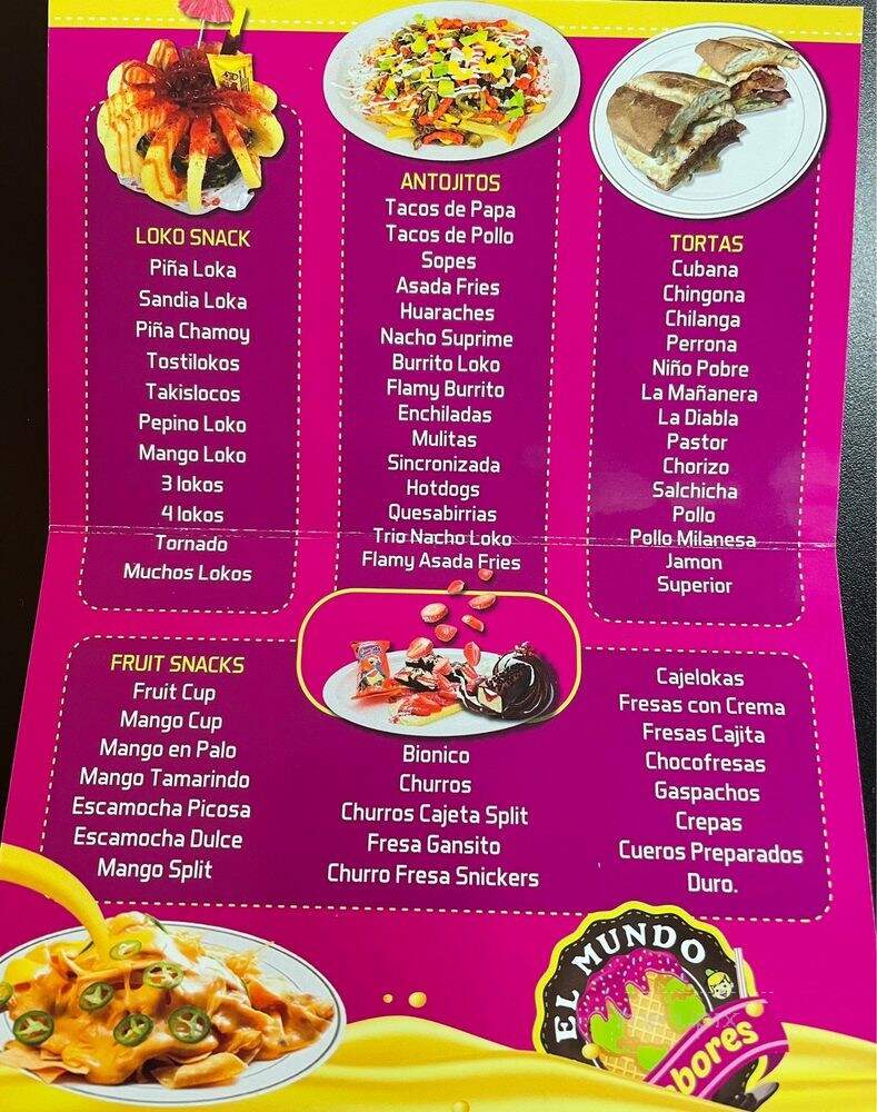 El Mundo de Sabores - Reedley, CA menu_pic