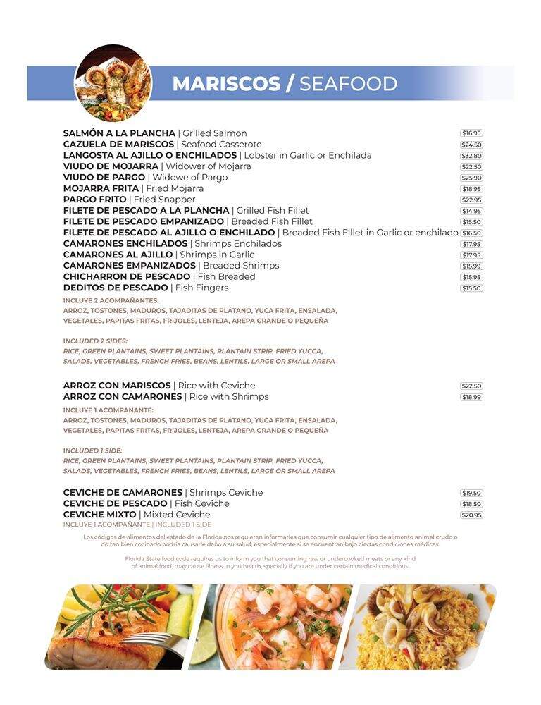 Arepas y mucho mas... - Miami, FL menu_pic