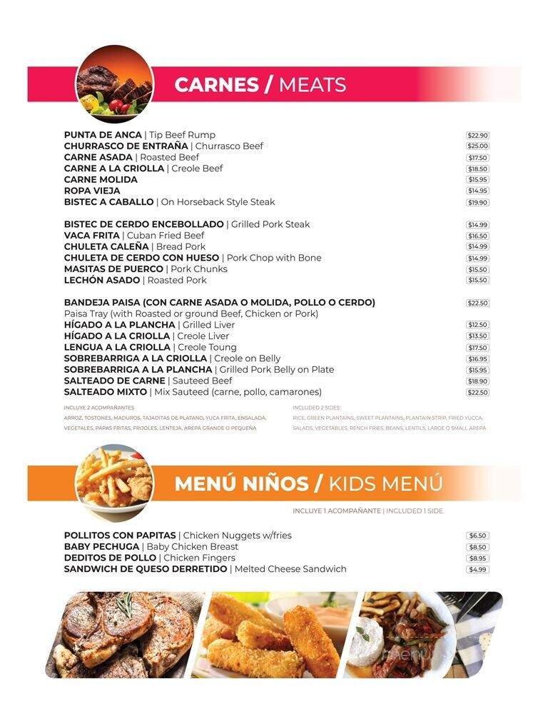 Arepas y mucho mas... - Miami, FL menu_pic