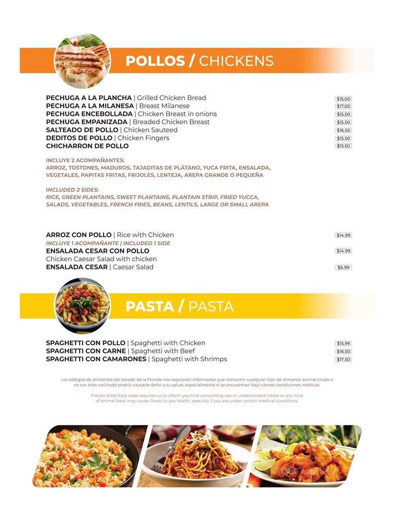 Arepas y mucho mas... - Miami, FL menu_pic