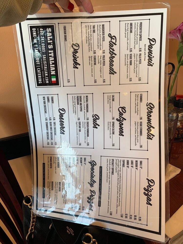 Sali's Italian - Mckinney, TX menu_pic