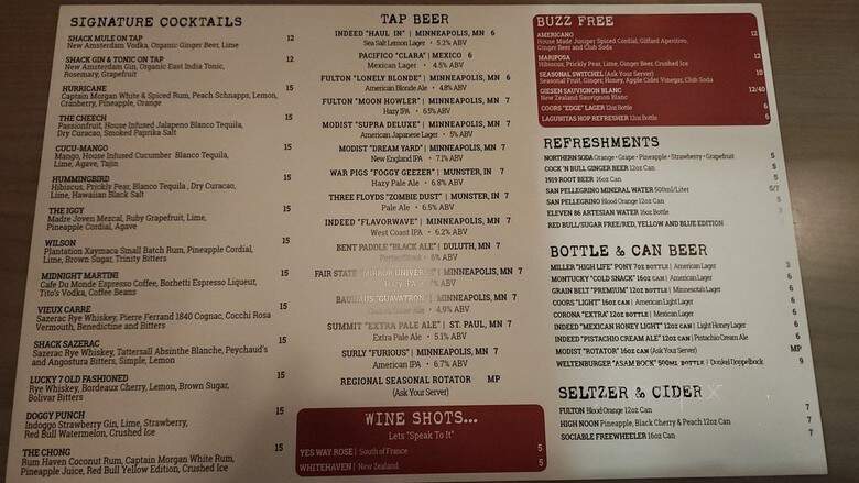 Shake Shack - Bloomington, MN menu_pic