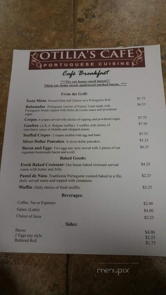 Otilia's Cafe - Spotswood, NJ menu_pic