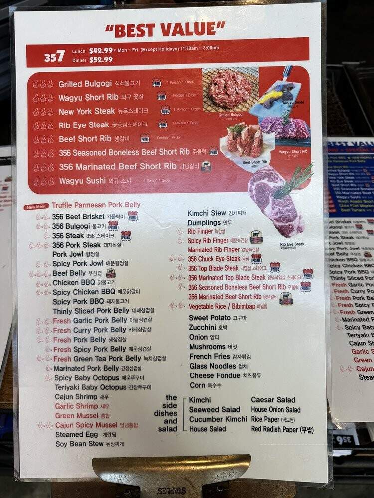 356 BBQ & Bar - San Diego, CA menu_pic