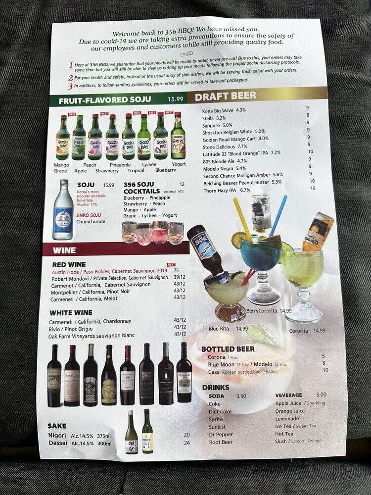 356 BBQ & Bar - San Diego, CA menu_pic