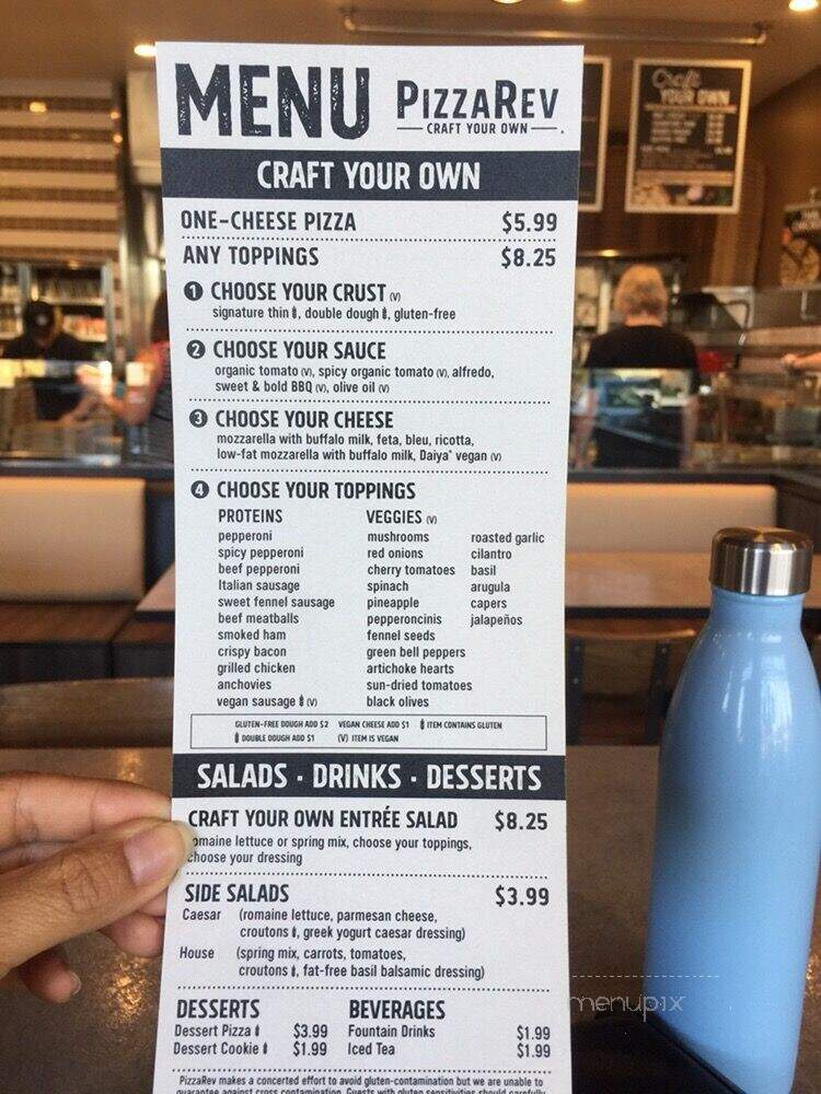 PizzaRev - Sacramento, CA menu_pic