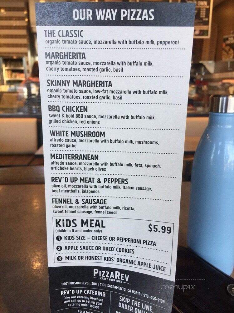 PizzaRev - Sacramento, CA menu_pic