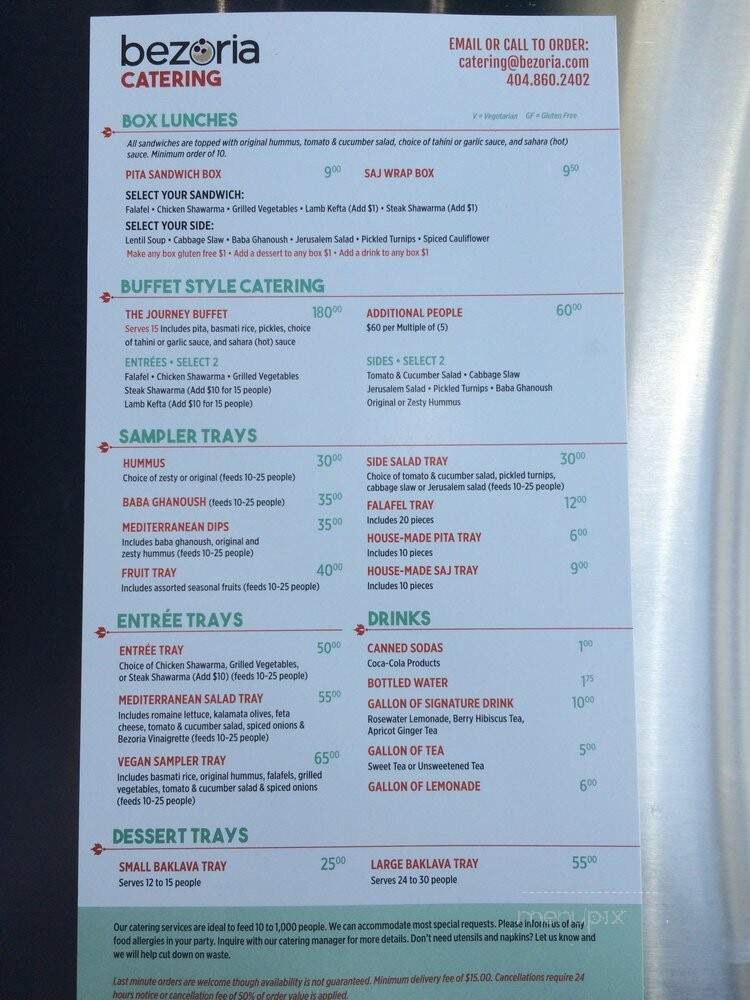 Bezoria - Alpharetta, GA menu_pic