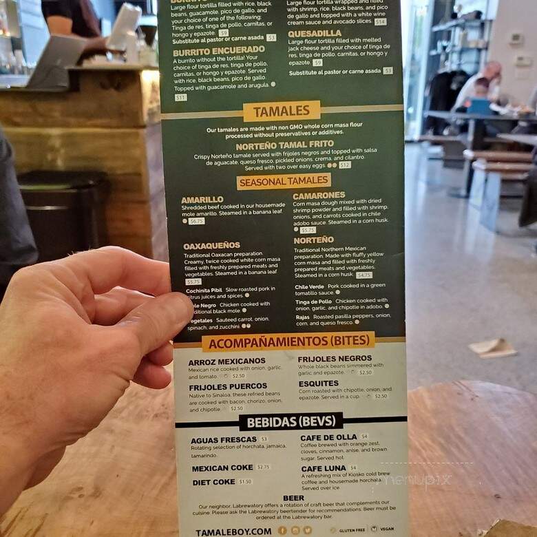 Tamale Boy - Portland, OR menu_pic
