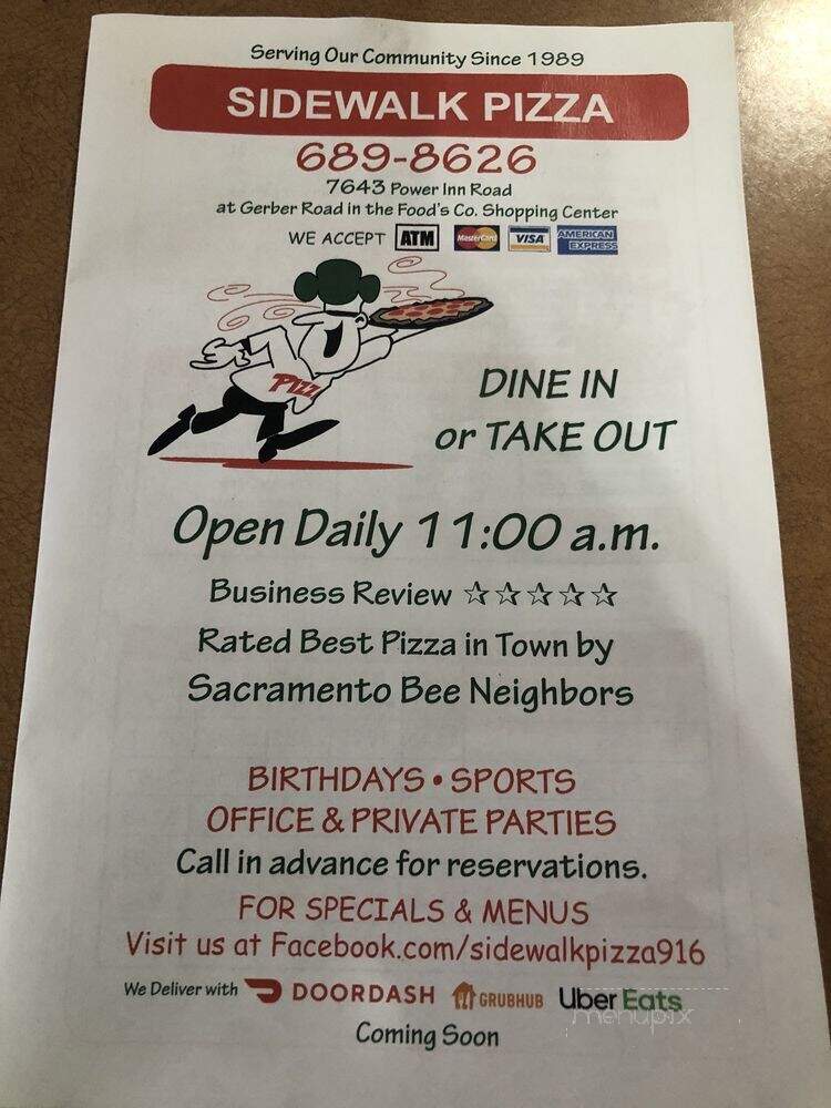 Delish Pizza - Sacramento, CA menu_pic