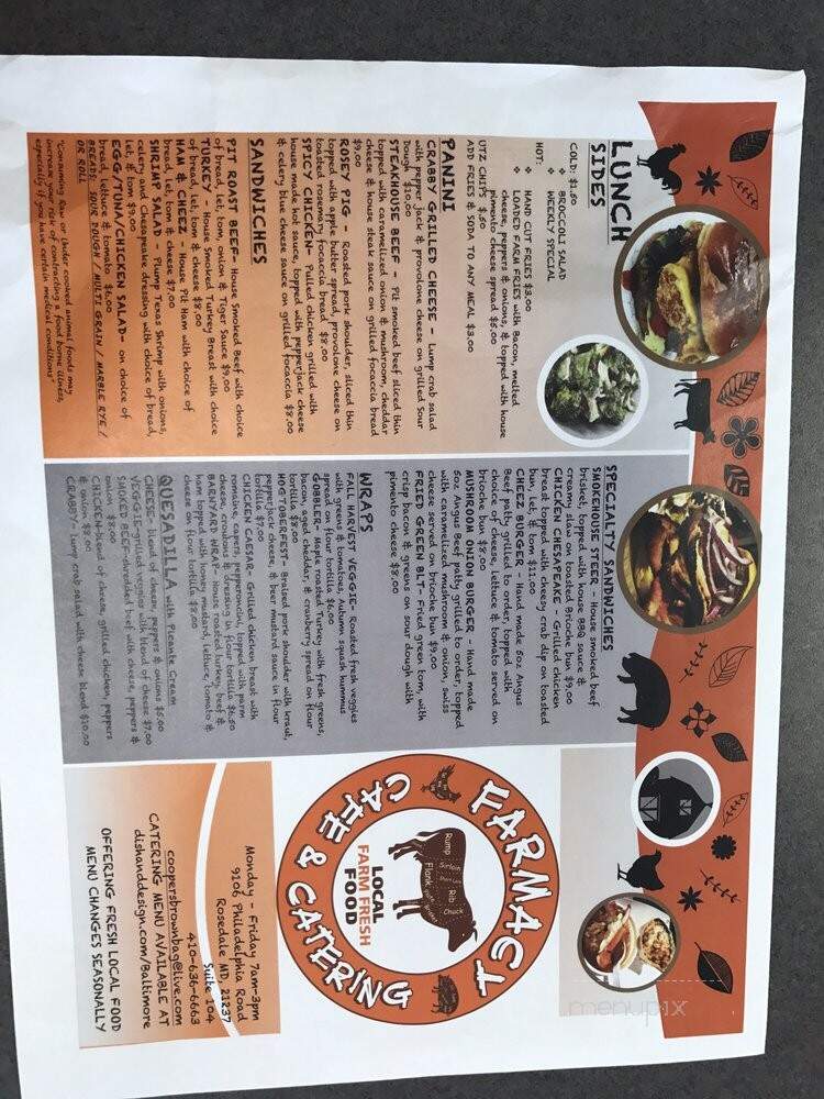 Farmacy Cafe & Catering - Rosedale, MD menu_pic