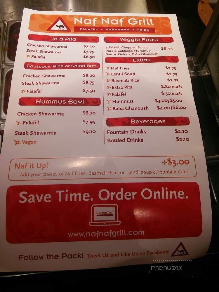 Naf Naf Grill - Glenview, IL menu_pic