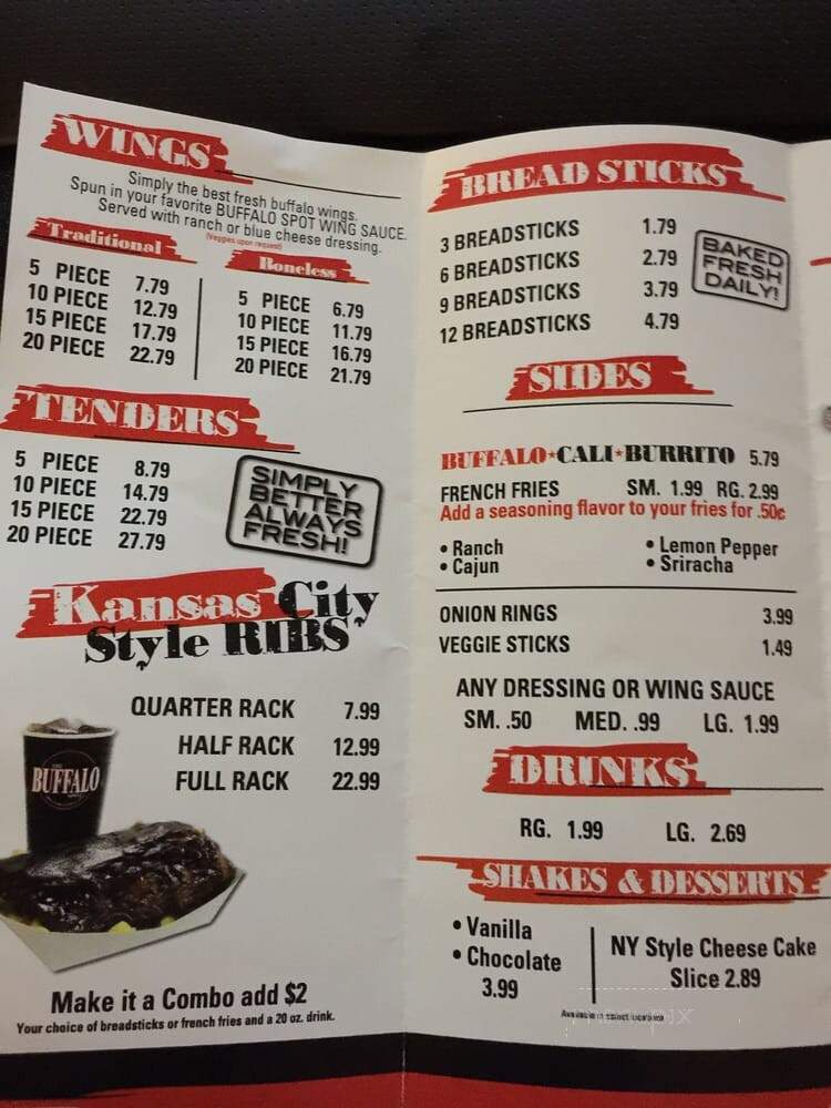 The Buffalo Spot - Carson, CA menu_pic