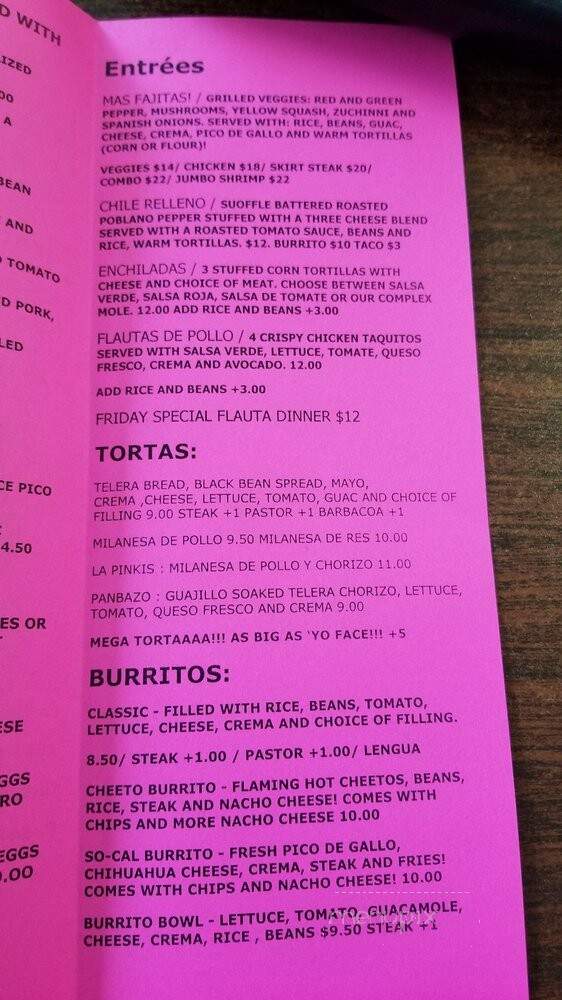 La Taquiza Y Mas - Glenview, IL menu_pic