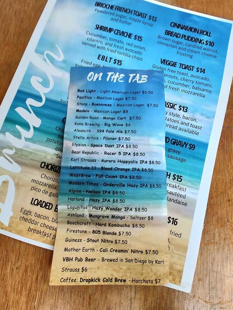 Voltaire Beach House - San Diego, CA menu_pic