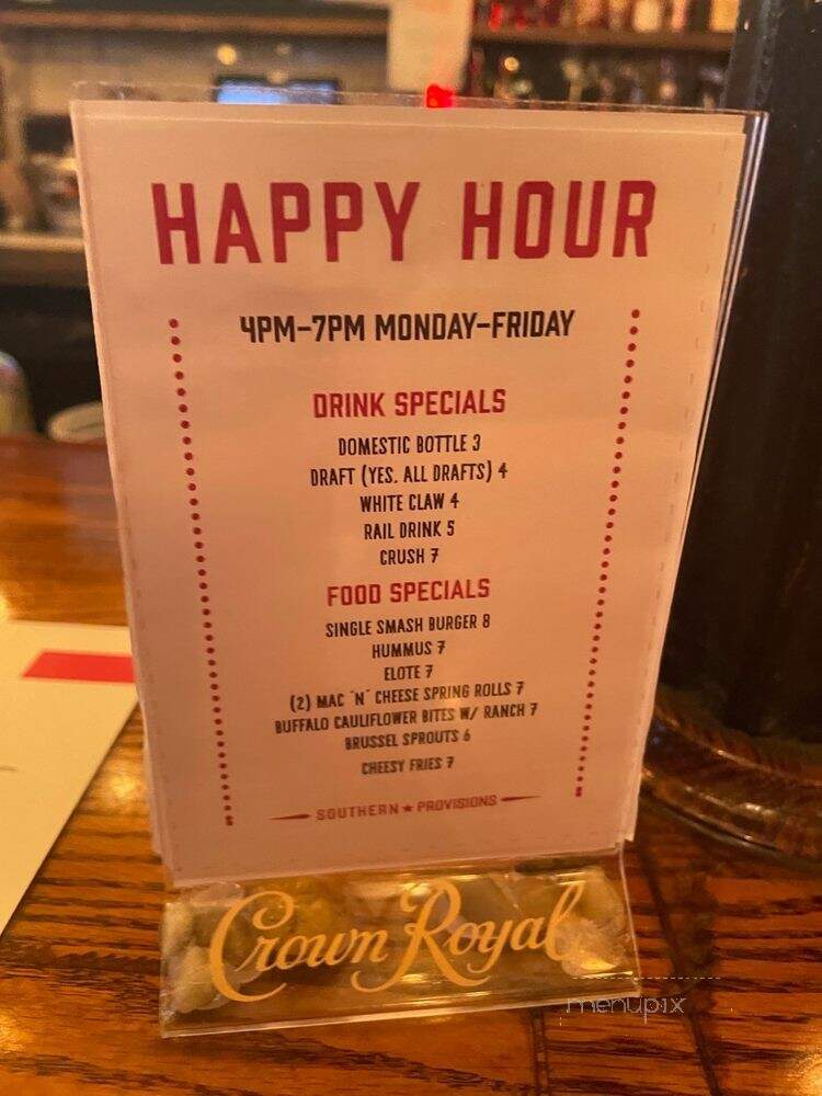 Southern Provisions - Baltimore, MD menu_pic
