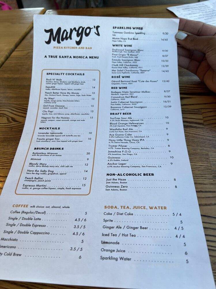 Margo's - Santa Monica, CA menu_pic