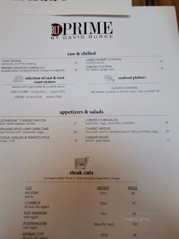 BLT Prime by David Burke - Washington, DC menu_pic