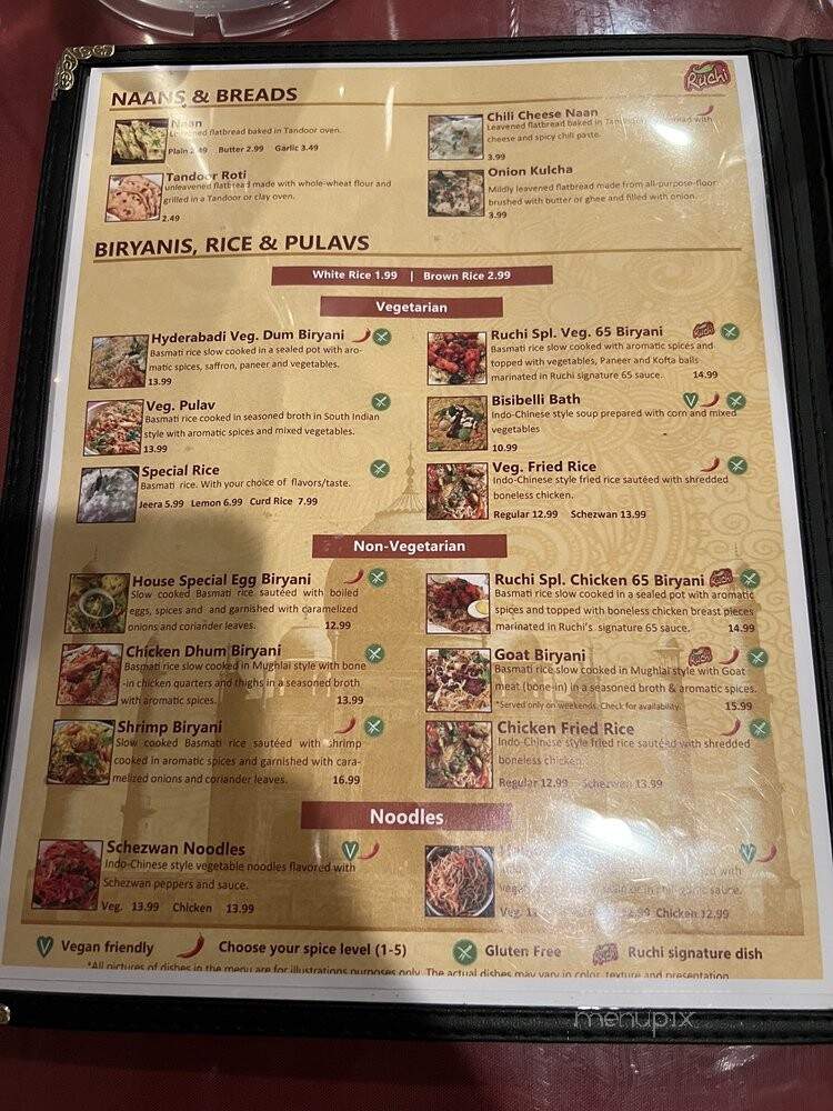 Ruchi Indian Restaurant - Bothell, WA menu_pic