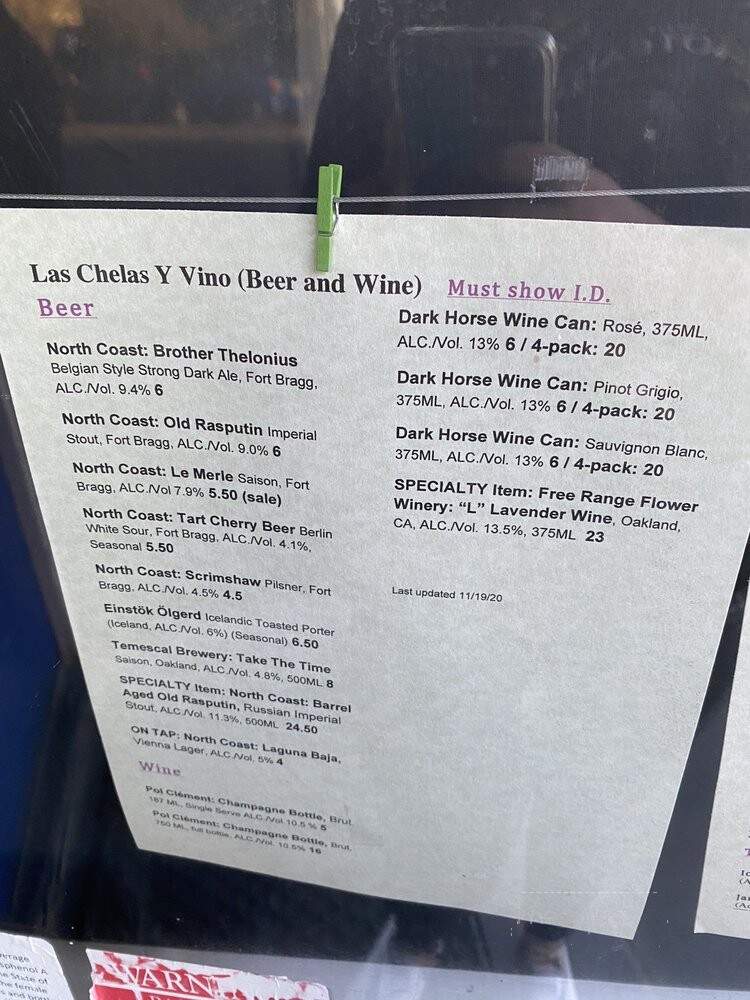 CHICA Oakland - Oakland, CA menu_pic