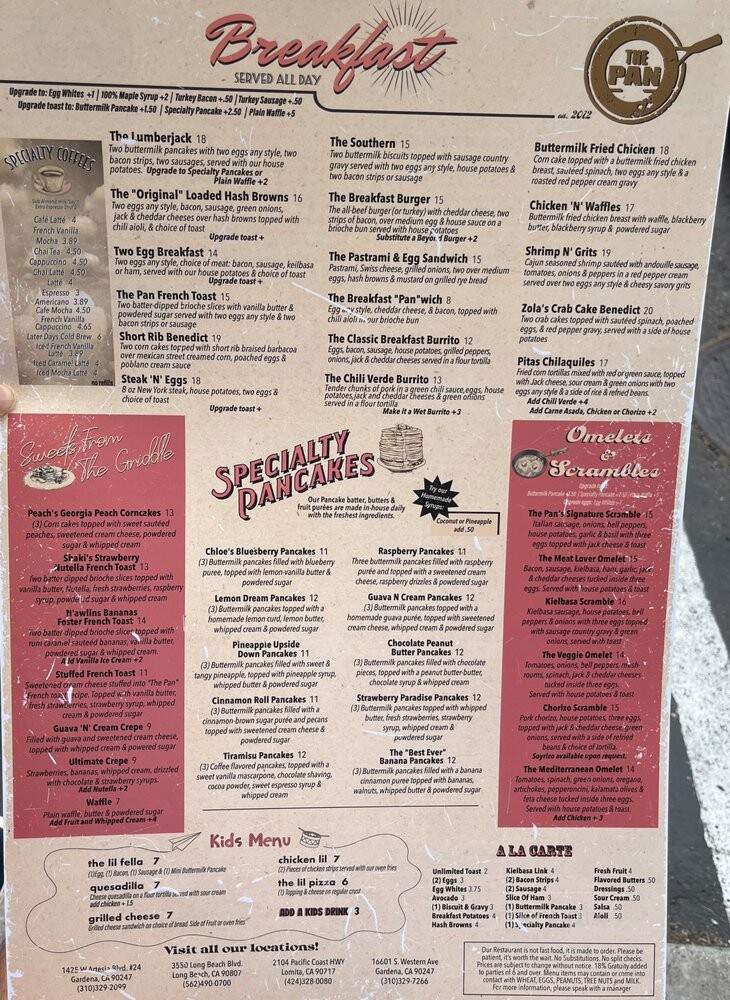 The Pan - Long Beach, CA menu_pic