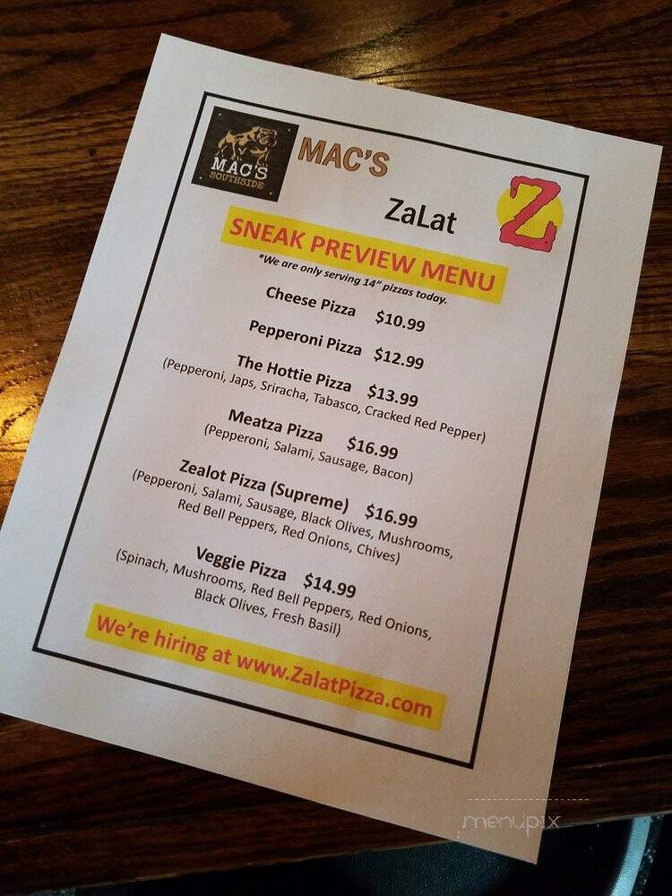 Mac's SouthSide - Dallas, TX menu_pic