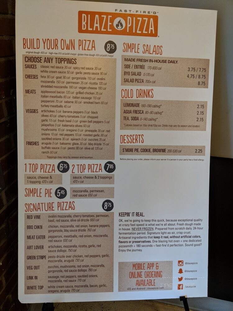 Blaze Fast-Fire'd Pizza - Boston, MA menu_pic