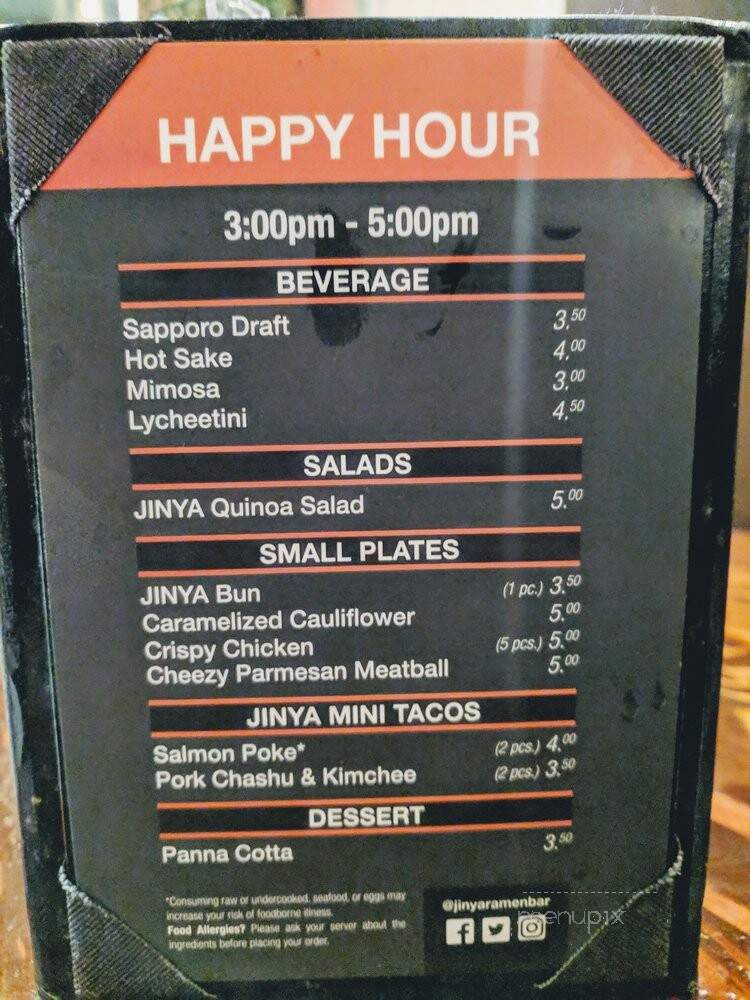 JINYA Ramen Bar - Austin, TX menu_pic