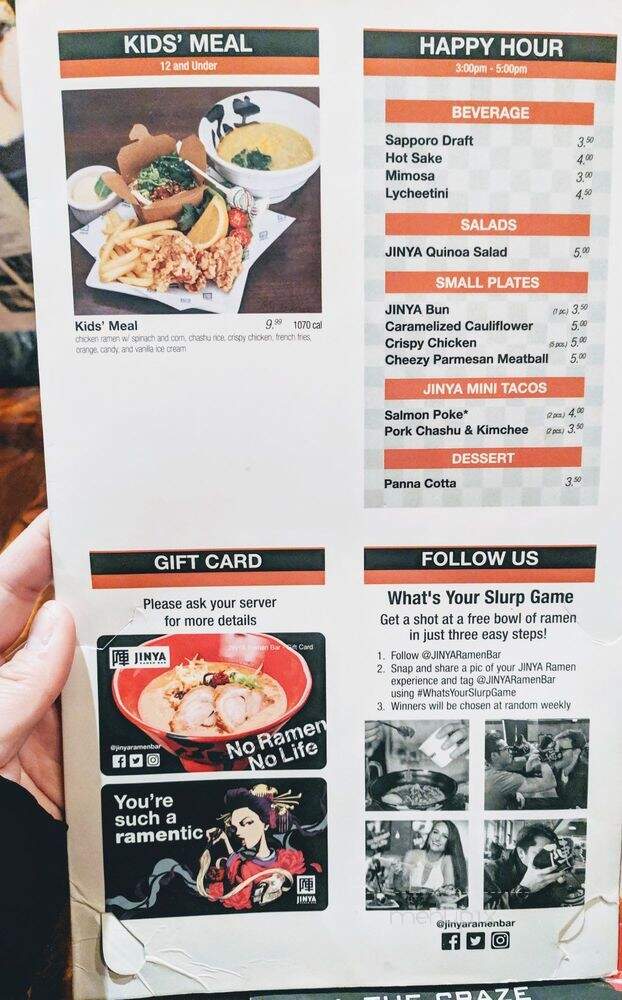 JINYA Ramen Bar - Austin, TX menu_pic