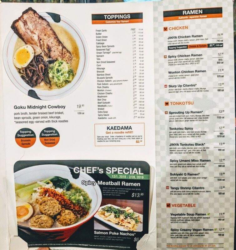 JINYA Ramen Bar - Austin, TX menu_pic
