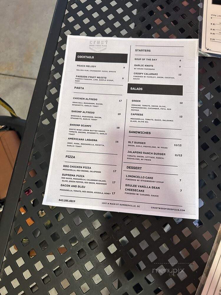 Crust Wood Fired Pizza - Summerville, SC menu_pic