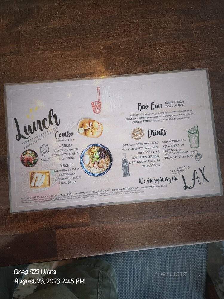 The Ramen Joint - Los Angeles, CA menu_pic