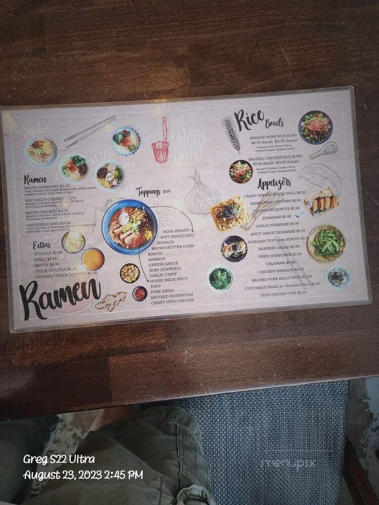 The Ramen Joint - Los Angeles, CA menu_pic