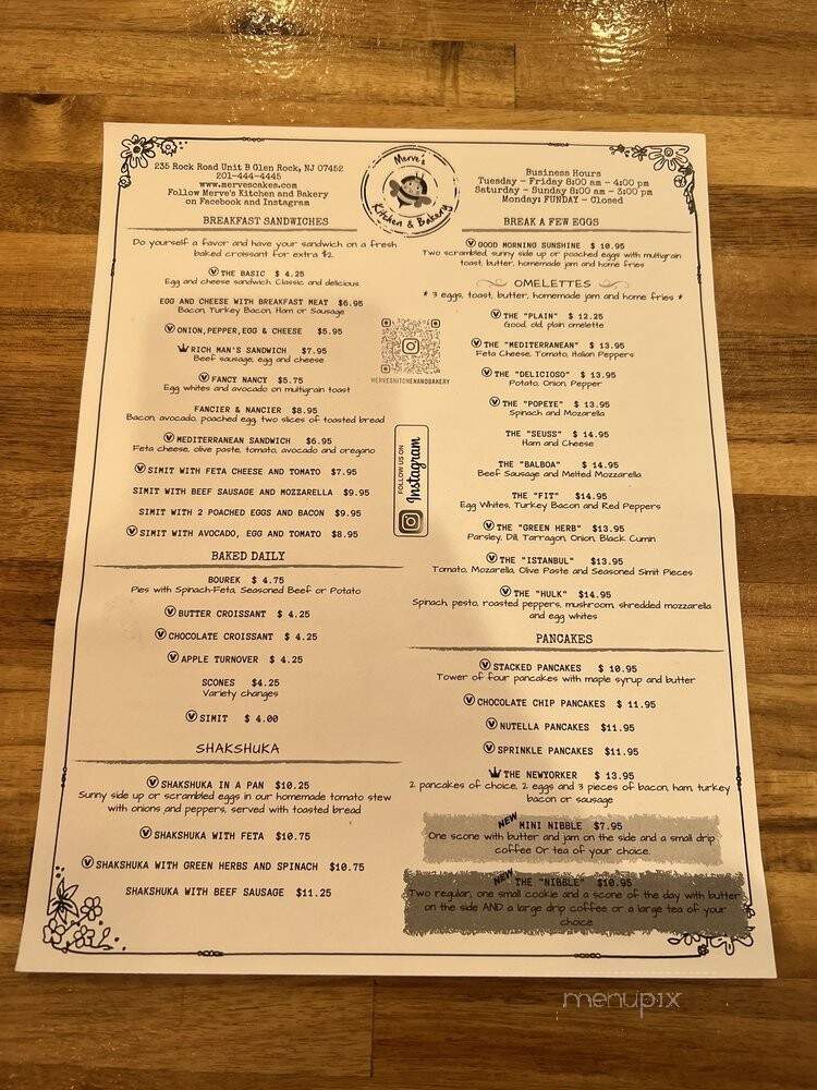 Merve's Kitchen & Bakery - Glen Rock, NJ menu_pic