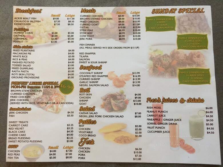 Negril Jamaican Restaurant - Coram, NY menu_pic