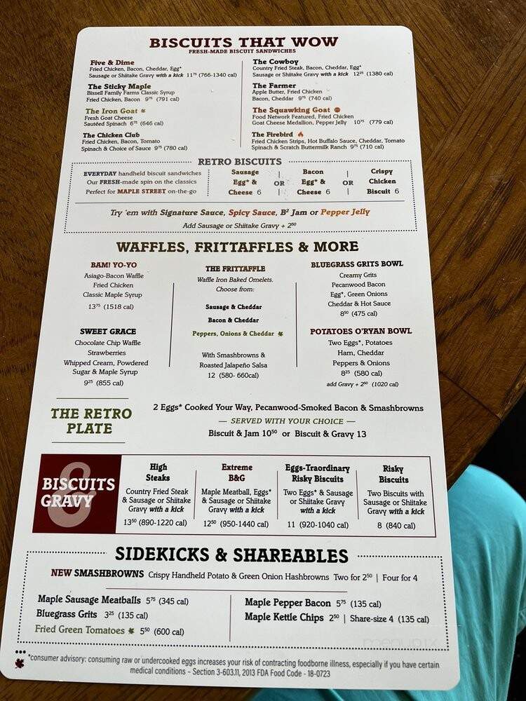 Maple Street Biscuit Company - Gainesville, FL menu_pic