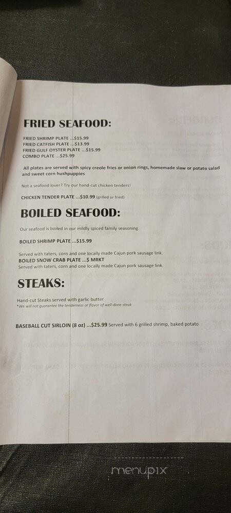 T'Beaux's Crawfish & Catering - Flora, MS menu_pic