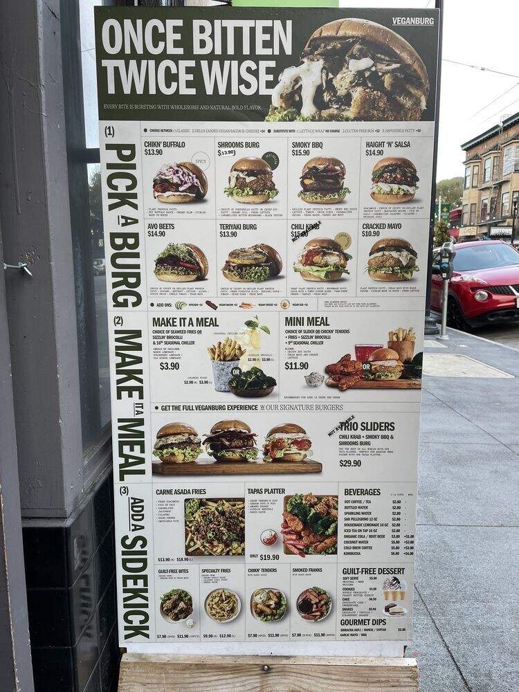 VeganBurg - San Francisco, CA menu_pic