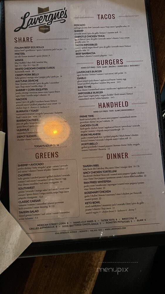 Lavergne's Tavern - Berwyn, IL menu_pic