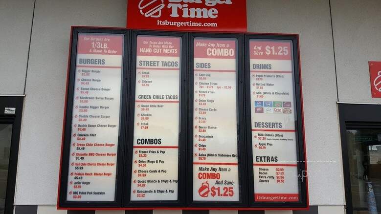 Burger Time - West Saint Paul, MN menu_pic