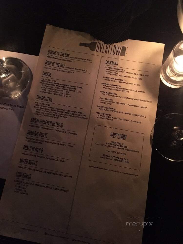 The Overflow - Los Angeles, CA menu_pic
