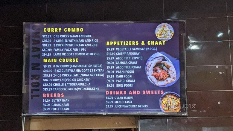 Chaat N Roll - Lynnwood, WA menu_pic