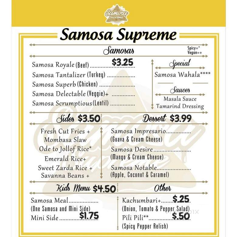 Samosa Supreme - Bowie, MD menu_pic