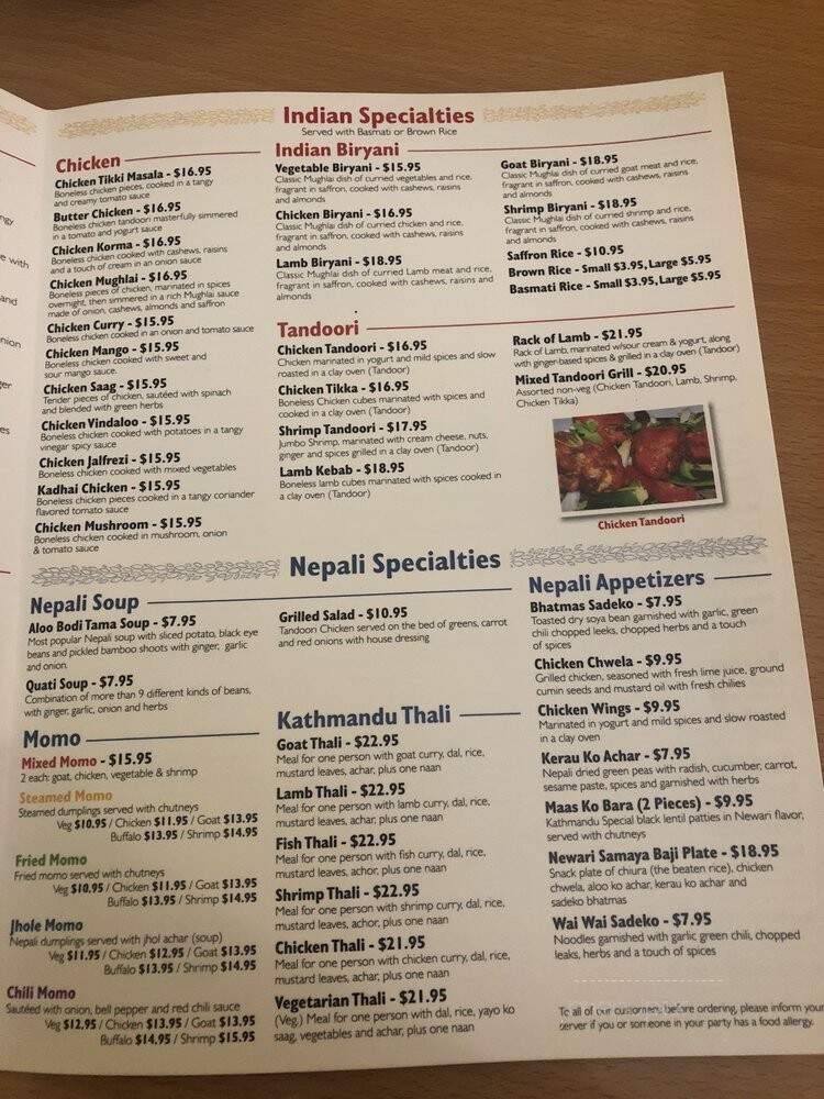 Kathmandu Spice - Manchester, NH menu_pic