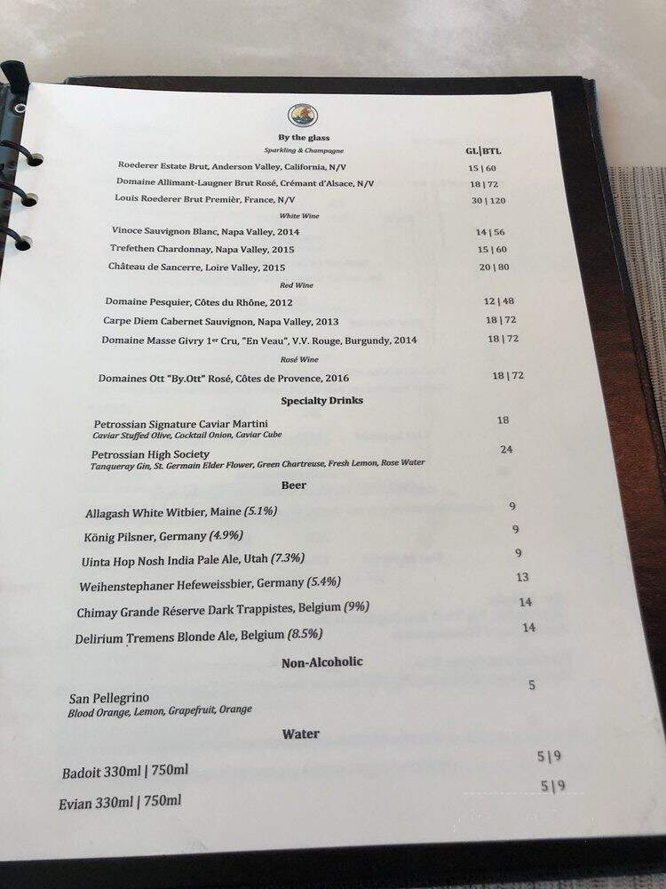 Petrossian - Los Angeles, CA menu_pic