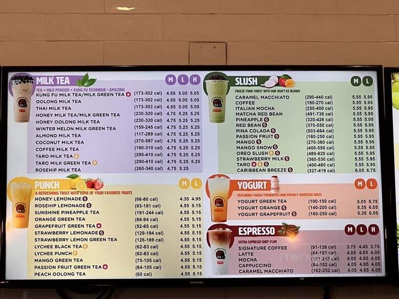 Kung Fu Tea - Denver, CO menu_pic