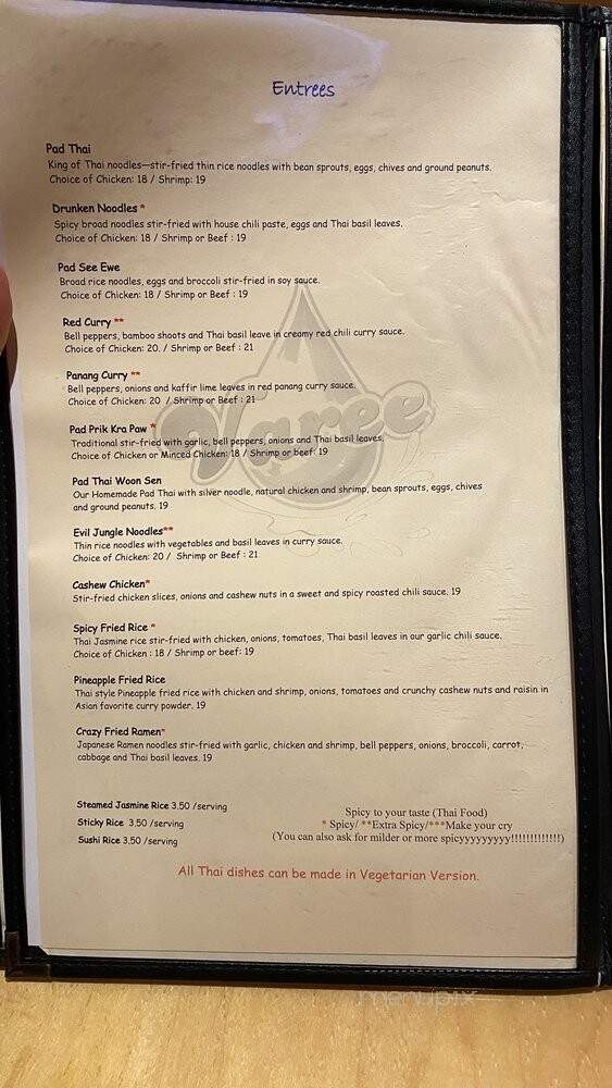 Varee Asian Cafe & Bakery - Wilson, NC menu_pic