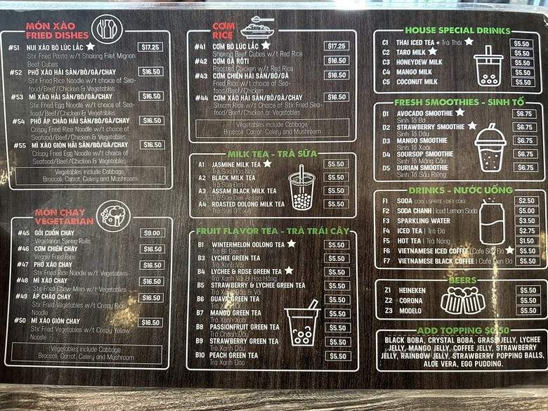 Pho 21 & Boba 21 - San Jose, CA menu_pic