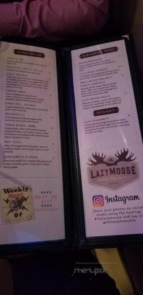 The Lazy Moose - Fort Worth, TX menu_pic