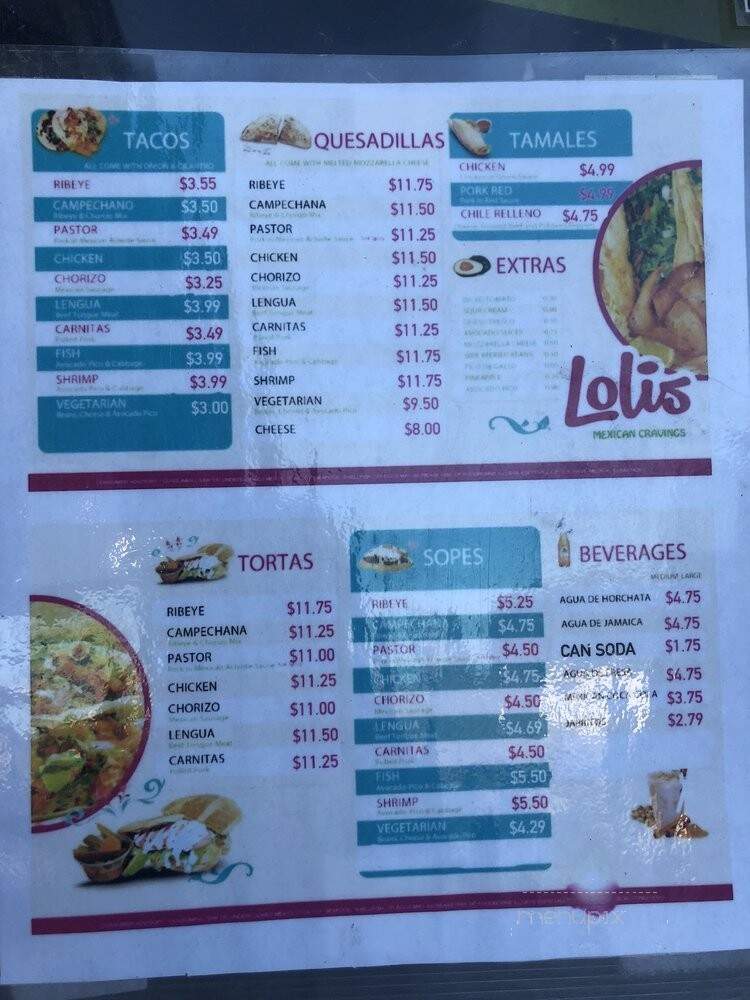 Lolis Food Truck - Tampa, FL menu_pic